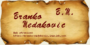 Branko Medaković vizit kartica